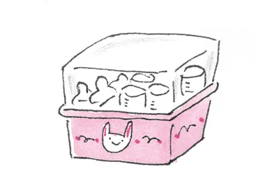 ふたつきの哺乳びんケース