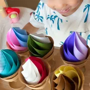 折り紙で作る アイスクリーム屋さん開店