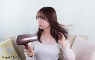 根本から立ち上げるようにドライヤーで乾かす
