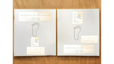 3.文字と足形の配置を決める