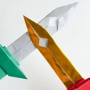 折り紙２枚で のび〜る剣の作り方