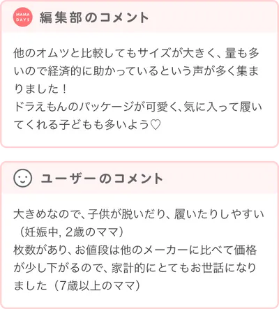 優秀賞商品の編集部・ユーザーコメント