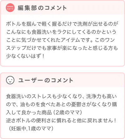 優秀賞商品の編集部・ユーザーコメント