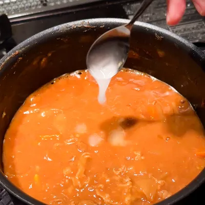しゃばしゃばカレーには片栗粉でとろみを!
