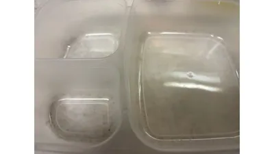 深さのある一体型の仕切り。パッキンがないので洗うのも簡単です