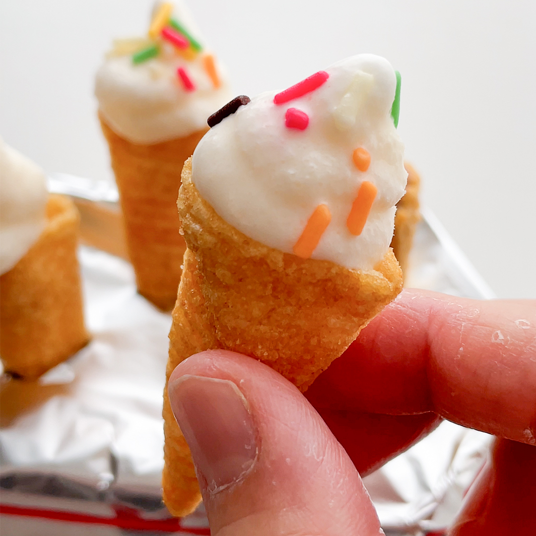 とんがりコーンで作る！子どもが喜ぶミニアイスクリーム（2歳頃から