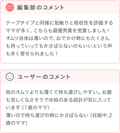 最優秀賞商品の編集部・ユーザーコメント