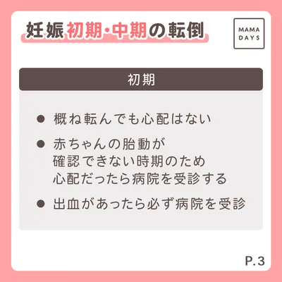 妊娠初期・中期の転倒　初期
