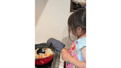 お昼ご飯を一緒に作る時間が、思い出づくりの時間にもなっています