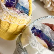 編まずに作れる  毛糸カゴバック