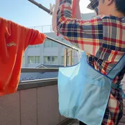 洗濯カゴを 着る