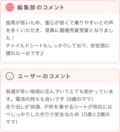 最優秀賞商品の編集部・ユーザーコメント
