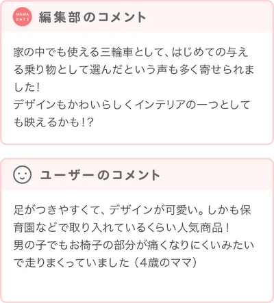 優秀賞商品の編集部・ユーザーコメント