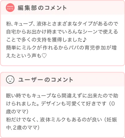 最優秀賞商品の編集部・ユーザーコメント